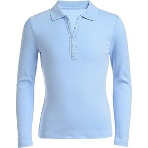 NWT Nautica Girls School Uniform Long‎ Sleeve Polo Size S Color Light Blue